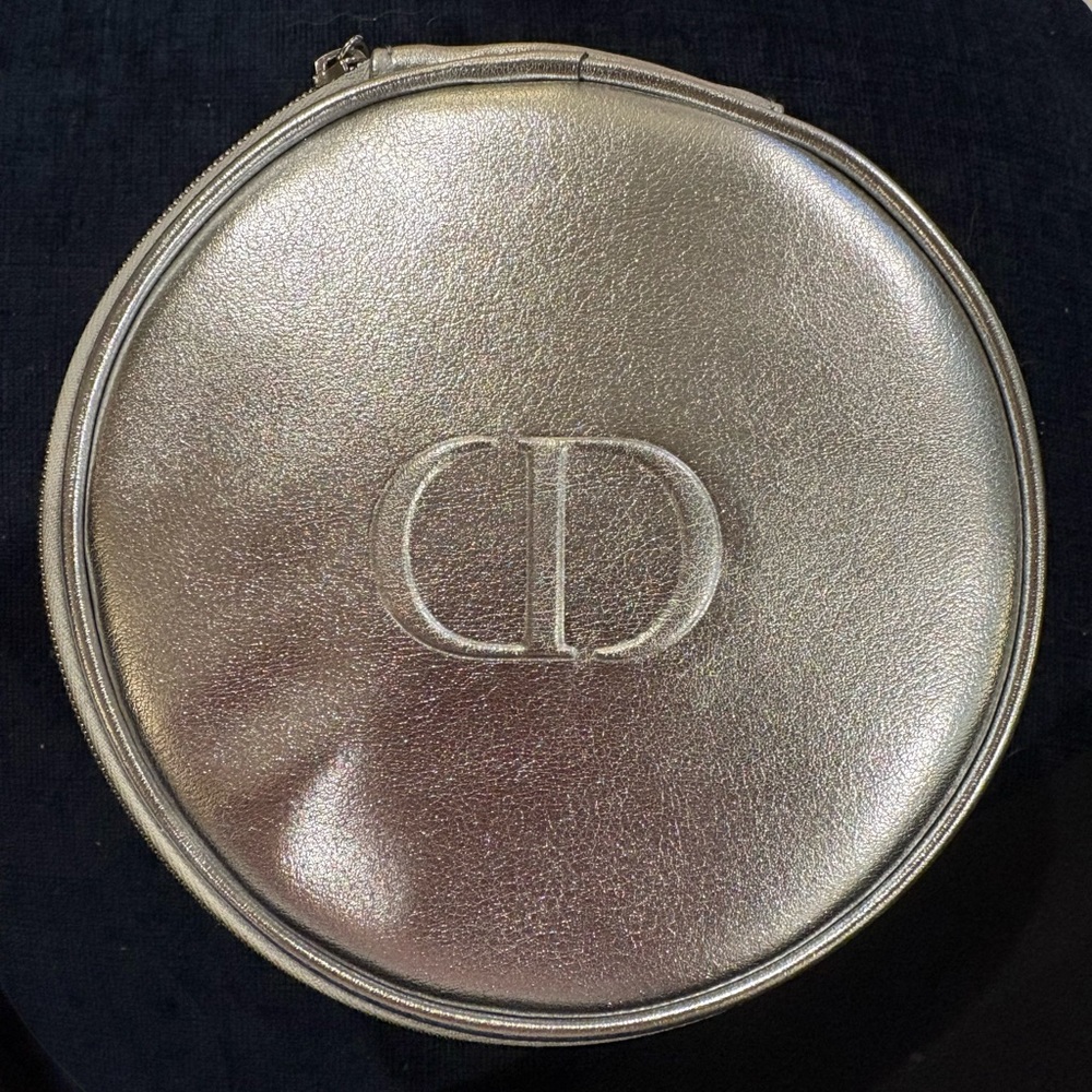 Christian Dior Silver Round Case Pouch